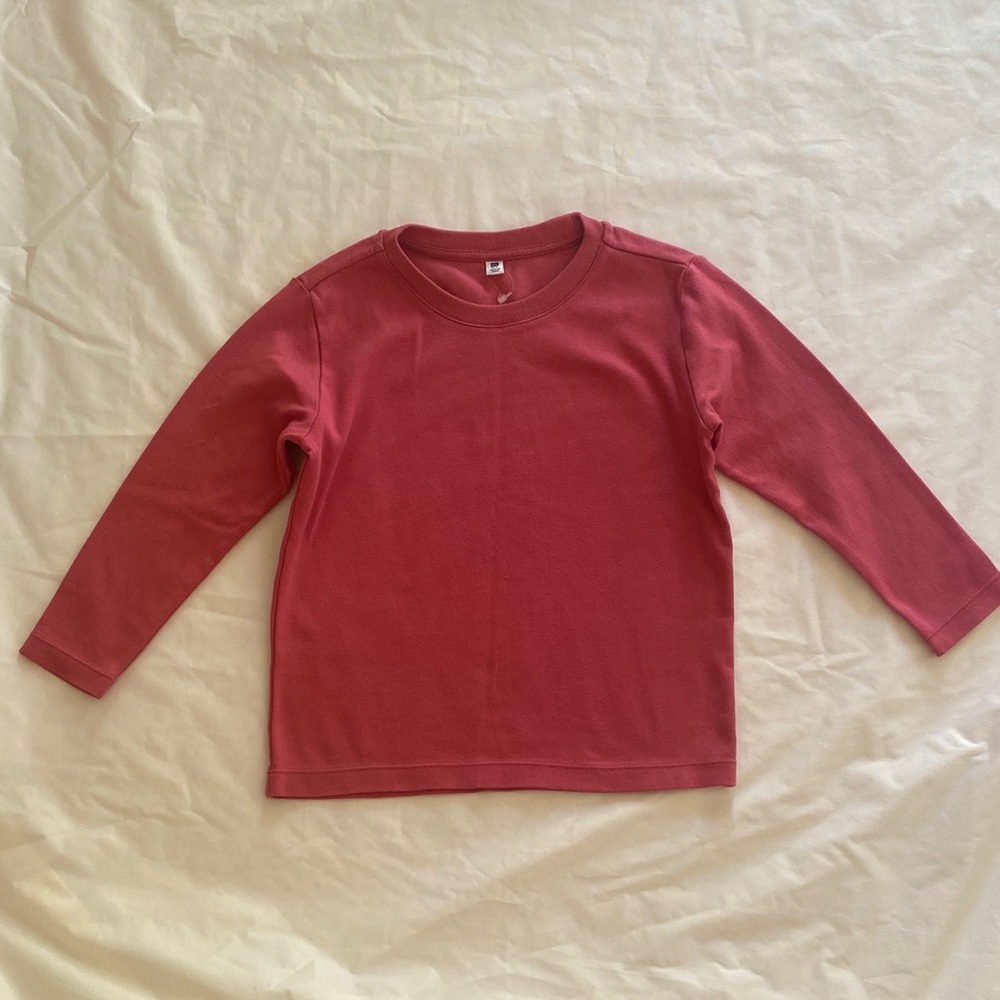 Uniqlo Kids Long Sleeve Tee in Deep Red